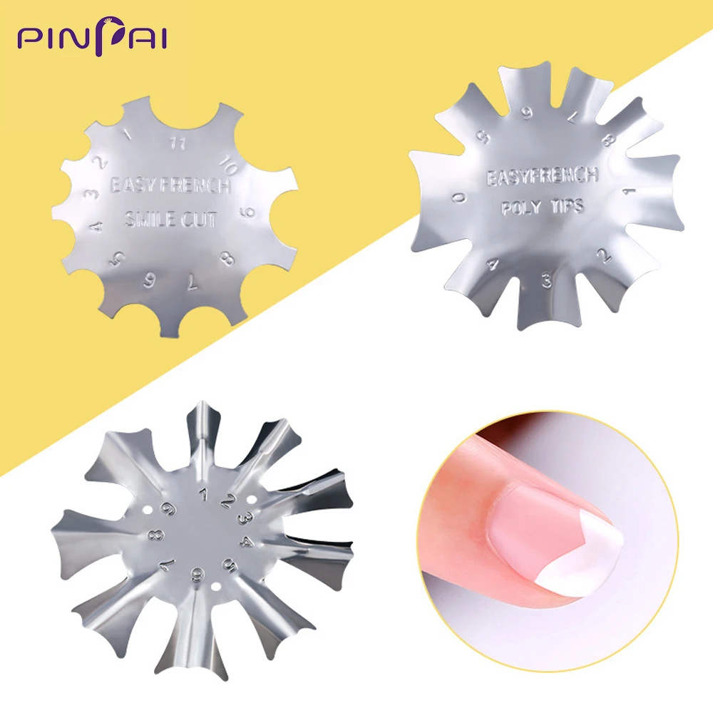 Французский ногтей Шаблоны Легкий поли кончики Инструменты для укладки волос