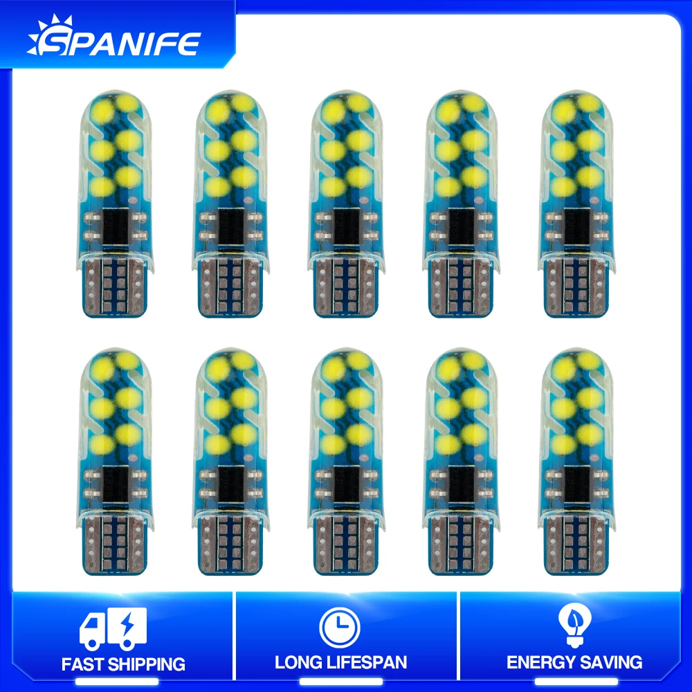 

Spanife 2pcs Led T10 car interior light COB 12SMD T10 12-24V Reading light reversing light DRL Bulb Style