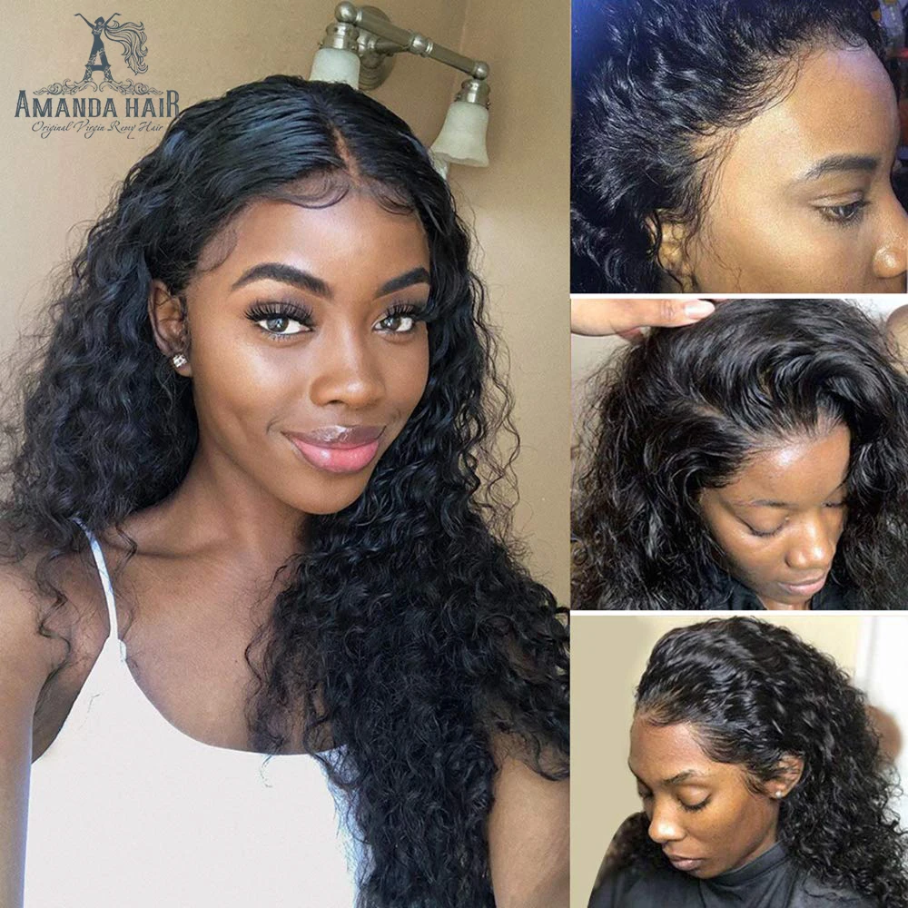 Аманда Реми перуанские волнистые волосы парики 13x4 на кружеве предварительно