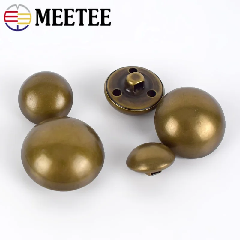 Meetee 30 шт. 15-28 мм винтажные медные металлические пуговицы с хвостовиком в виде