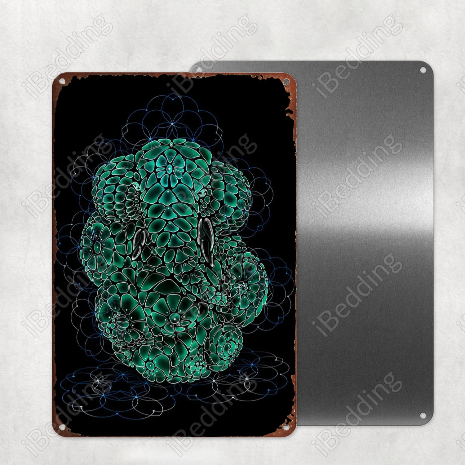 Абстрактный Ганеш искусственная металлическая плитка Настенный декор для бара