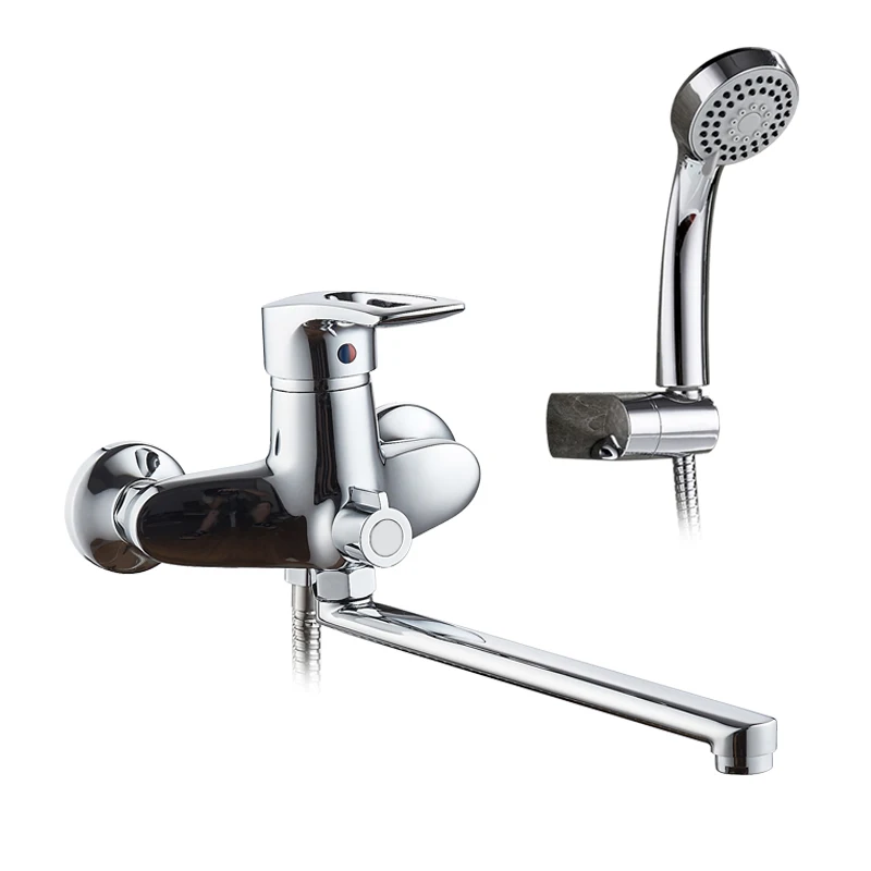 LEDEME Смеситель для ванны с длинным изливом 300мм латунь Цвет: хром L2225| |