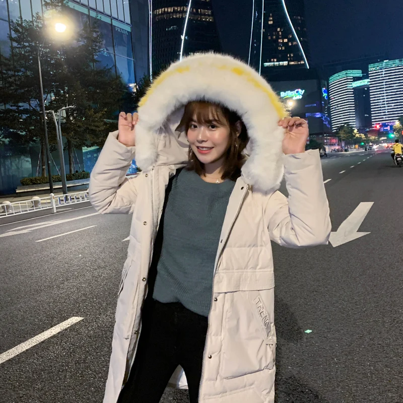 Fitaylor зимние женские длинные парки с капюшоном и большим меховым воротником на