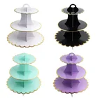 3-слойный горячего тиснения с золотым ободком для тортов подставка для Baby shower или для вечеринки по случаю вечерние украшение торта или свадебные вечерние пользу Торт на день рождения украшения