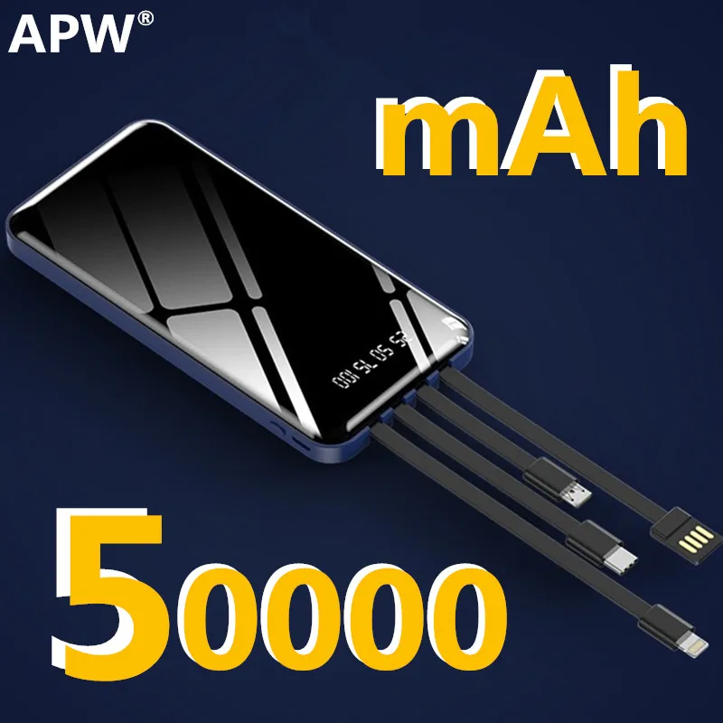Портативное зарядное устройство 50000 мА тонкий USB 10000 портативное Внешнее для iPhone