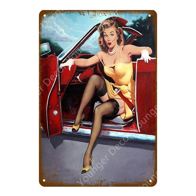 YD6738AI Европа Pin Up девушка плакат металлические жестяные вывески Винтаж Настенный декор живопись бар паб кафе магазин домашний декор сексуальная леди табличка YI-141 - Цвет: YD6738AI
