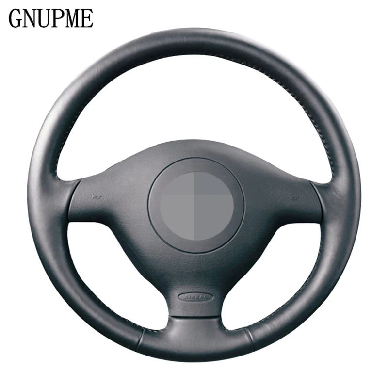 Черный кожаный чехол рулевого колеса автомобиля для Volkswagen VW Golf 4 Passat B5 1996 2003 Seat Leon
