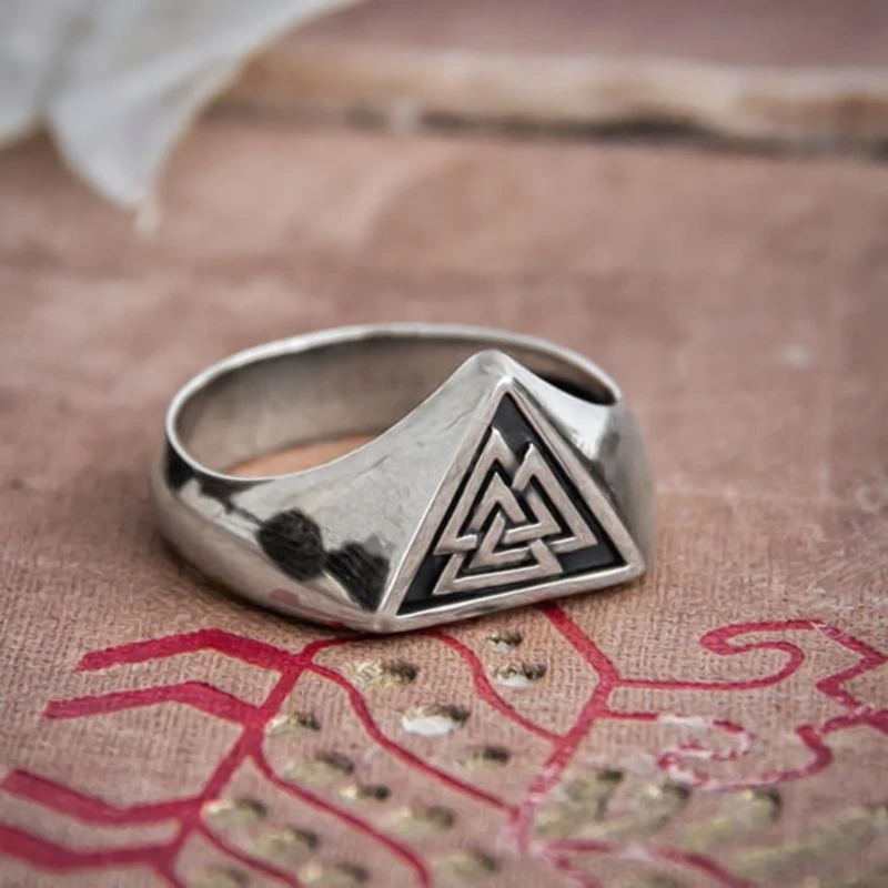 Древний Valknut из нержавеющей стали символ викингов кольцо нордические руны защита перстень кольца языческие украшения