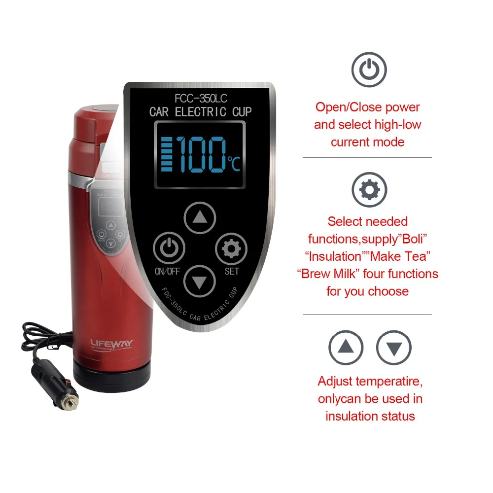 Автомобильный Электрический чайник с контролем температуры 12 В 24 умная чашка