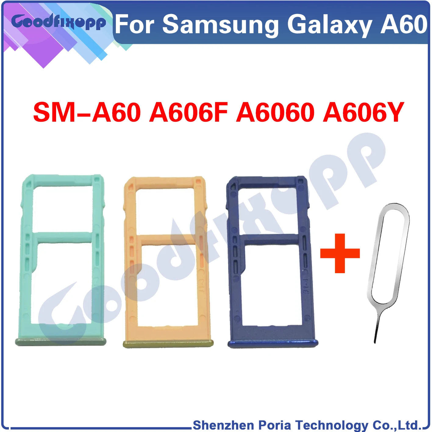 

For Samsung Galaxy A60 SM-A606 A606F A6060 A606Y SIM Card Tray Slot Holder Adapter Socket Sim Tray Holder