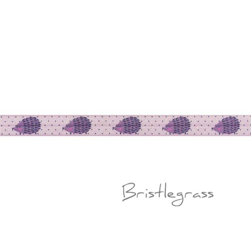 Hedgehog BRISTLEGRASS 2 ярда 5/" 1,5 см Сова Фламинго цветочный принт враг складной над эластичными повязка из спандекса волос галстук платье с повязкой швейная отделка - Цвет: Hedgehog