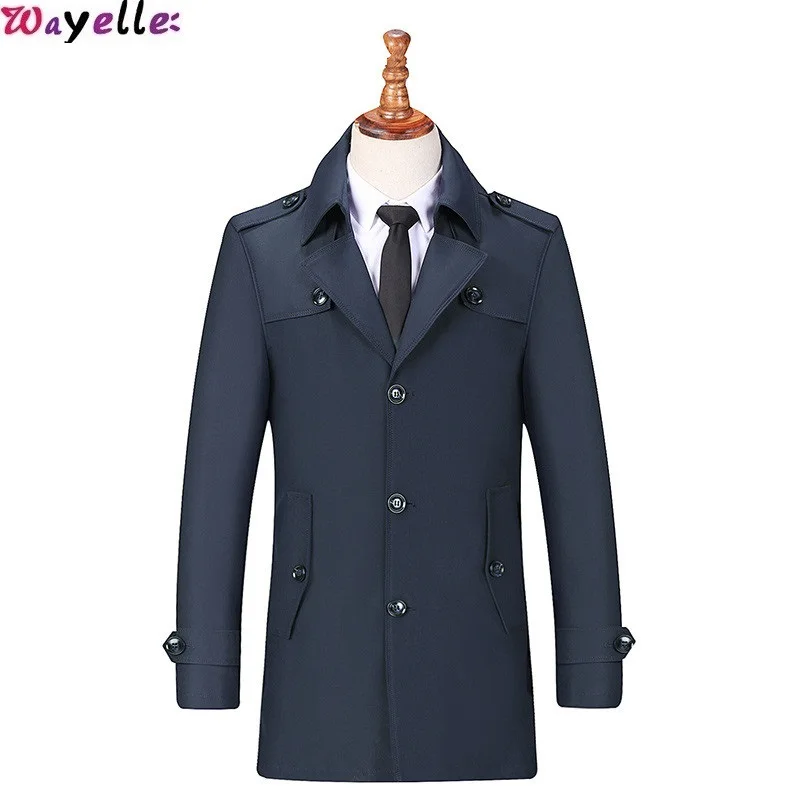 Английский стиль длинный Тренч для мужчин 2019 осень зима новинка умный бизнес