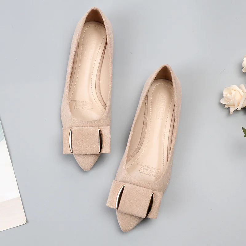 

Moccasin Shoes Black Flats Casual Female Sneakers All-Match Ladies' Footwear Large Size Women Pointed Toe Moccasins Boat Dress B