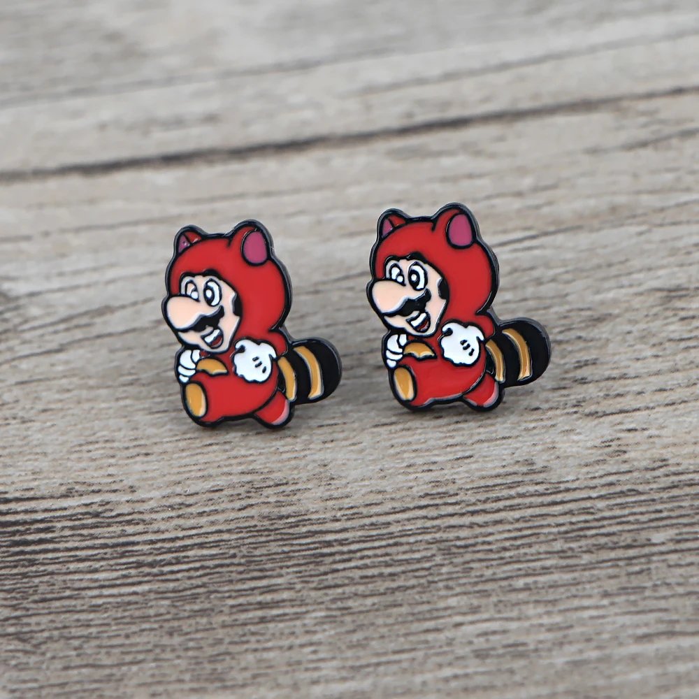 

DZ1203 New Funny Raccoon Figure Cute Stud Earrings For Womens Enamel Earrings Party Fashion Jewelry Gifts Friends Gifts