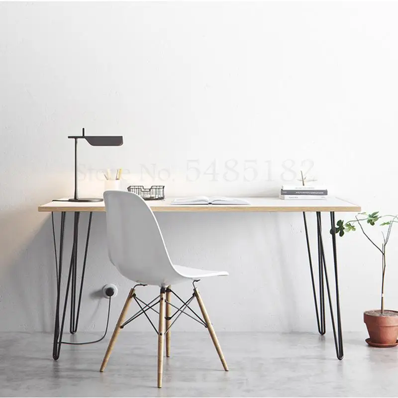 Нордический стол из цельного дерева домашний письменный сетчатый красный для