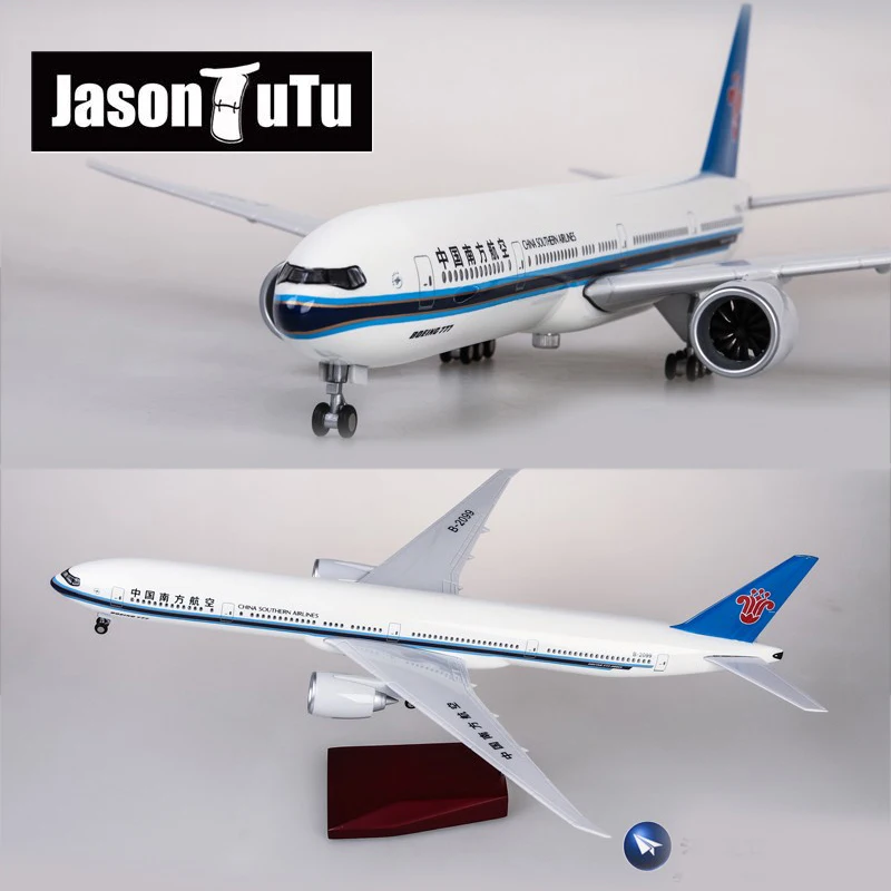 

JASON TUTU 47cm China Southern Airlines Boeing b777 Plane Aircraft Model Diecast Resin 1:150 Scale with Light & Wheel Airplane