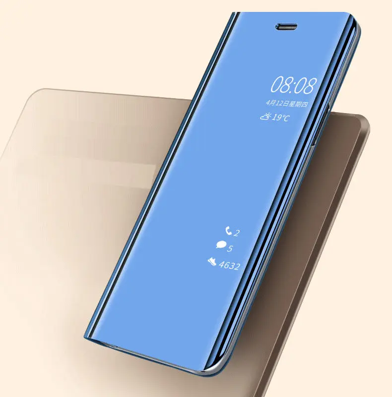 Небесно-голубой UPaitou mi rror S вид смарт-чехол с откидной крышкой для Xiaomi mi 9 8 SE Pro исследовать 8X 9X A1 A2 Lite 5X 6X 5C mi x 2 3 крышка чехол - Цвет: Небесно-голубой