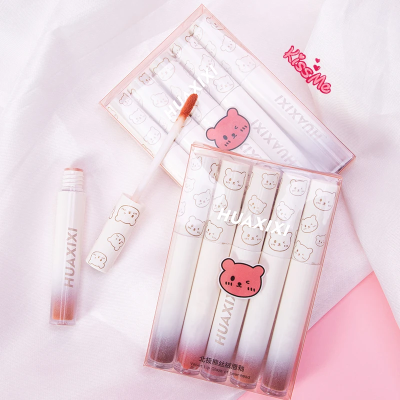 

5pcs/set Matte Velvet Lip Gloss Smooth Waterproof Long Lasting Non-stick Cup Lipstick Waterproof Not Dry Lip Makeup Cosmetics