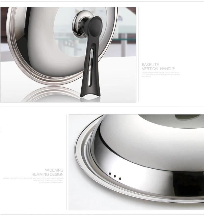 28 42 см крышка для посуды из нержавеющей стали закаленного стекла сковороды