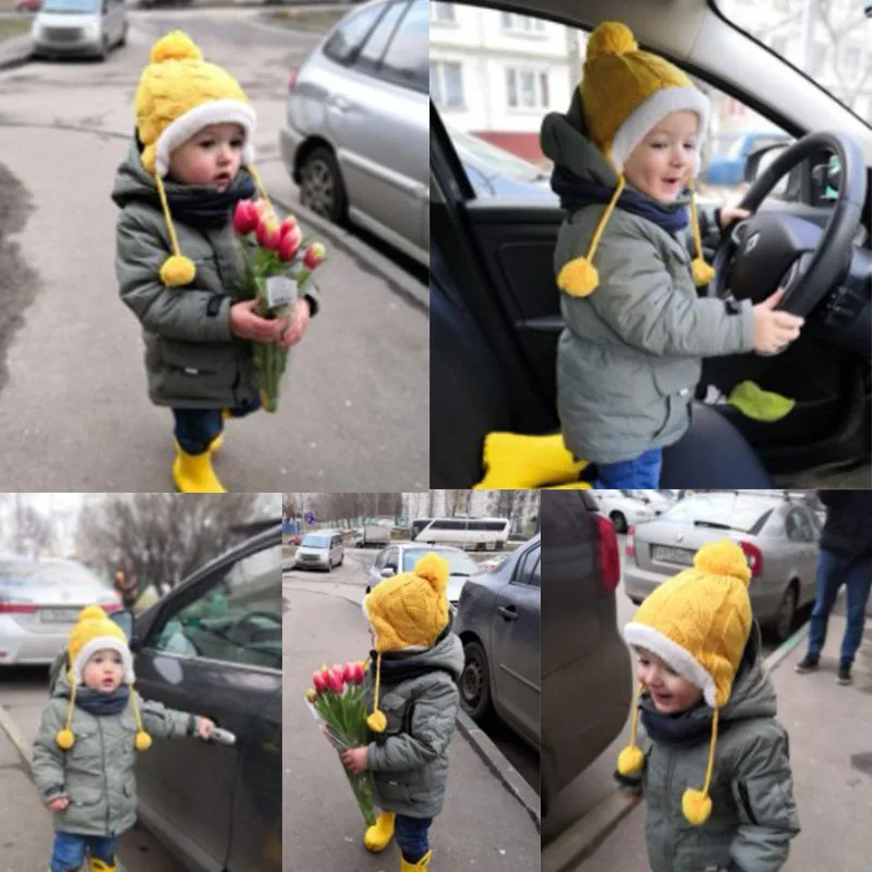 DMROLES, коллекция года, детская зимняя шапка, шапка для мальчиков и девочек, хлопковая шапка для малышей, теплая шапка для мальчиков, плотная шапка для новорожденных, реквизит для фотосессии, унисекс