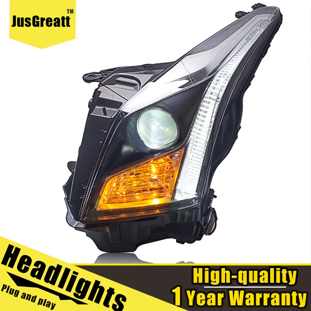 

A Pair For Cadillac ATS LED Headlights 2014-2017 ATS HID Head Lamps Bi Xenon Beam Fog Daytime Running Lights Double lens