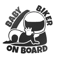 dawasaru baby biker on board carb fiber vinyl car stickers 3d jdm funny auto motorcycle decals for car15cm14cm