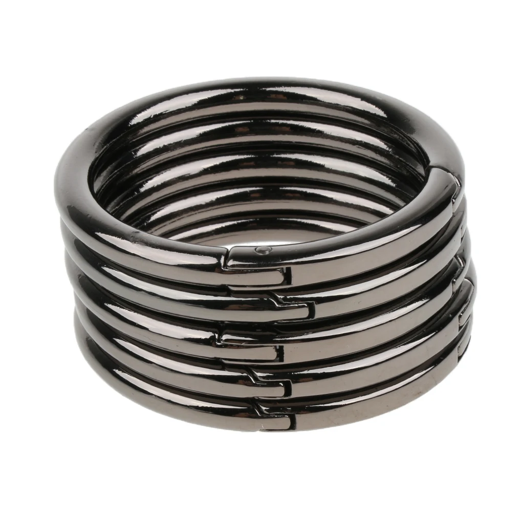 

5 шт. круглые карабины Пружинные пряжки защелкивающийся крючок Брелок держатель Черный 51 мм