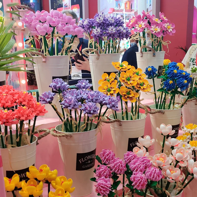 

Конструктор «шафран», Детский конструктор, имитация хризантемы, камелии, развивающие игрушки