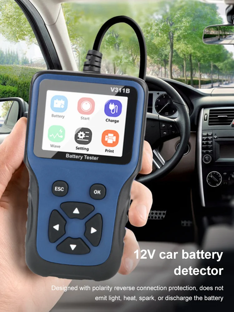 Автомобиль аккумулятор тест 12В 2,8 дюймов ЖК-дисплей автомобиль аккумулятор зарядное устройство тестер зарядка нагрузка авто анализатор диагностика инструмент аккумулятор тест