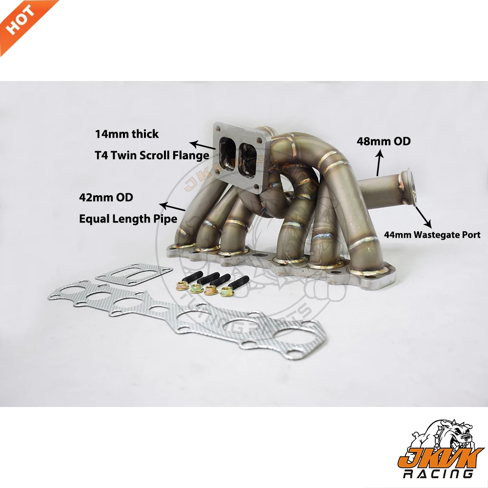 JKVK RACING 3 0 мм нержавеющая сталь равной длине T4 турбо выхлопной коллектор для 1JZ GTE