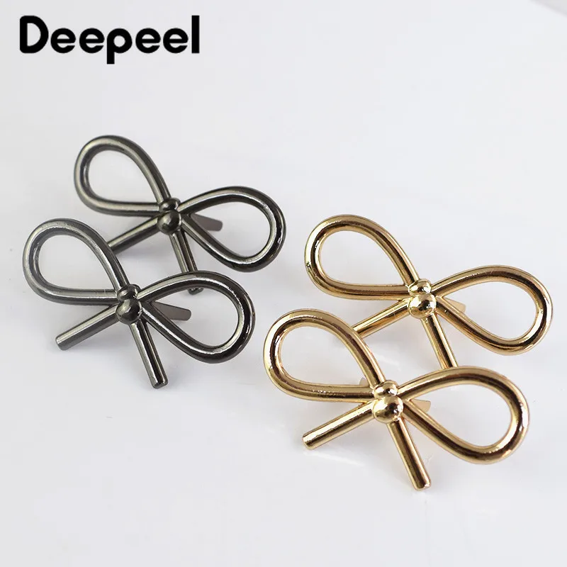 Deepeel 5/10 шт. 44*22 мм с бантом обувь декоративной металлической пряжкой и сумки декор