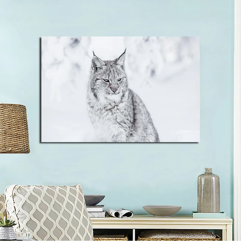 Настенные панели Lynx Snow с изображением диких животных художественный постер на