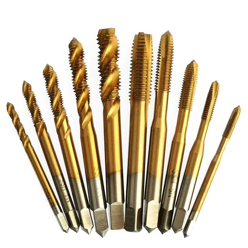 5 шт. ручной винтовой кран из быстрорежущей стали с титановым покрытием M3 M4 M5 M6 M8