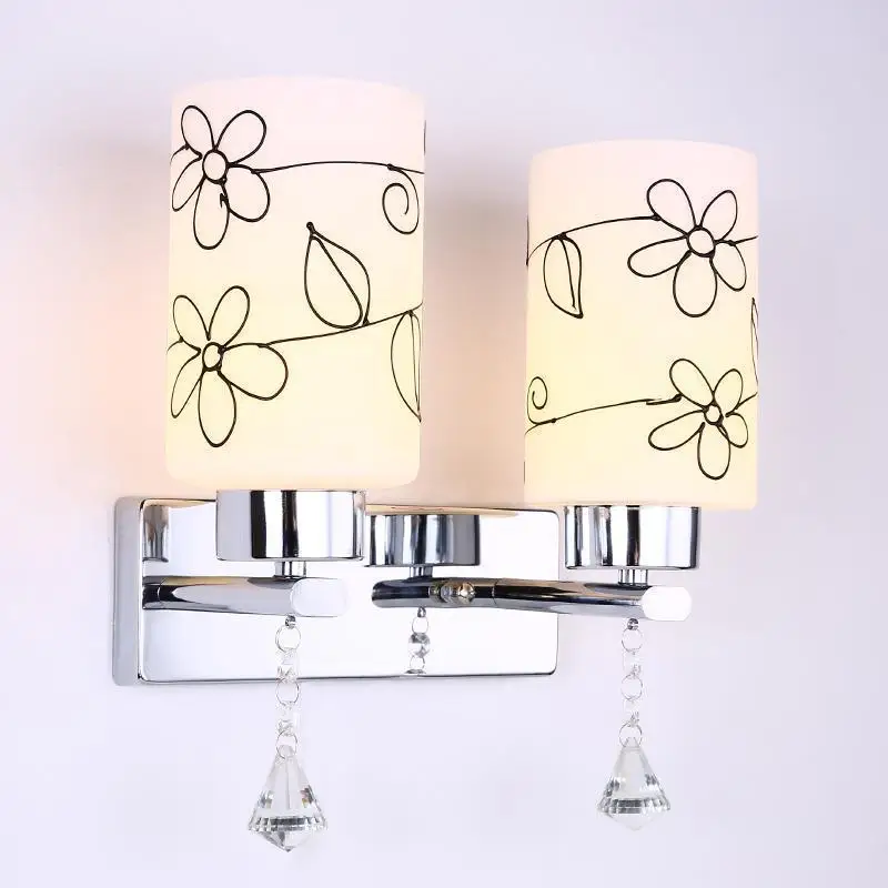 Стеклянный настенный светильник s образное бра лампа с вертикальной аппликацией