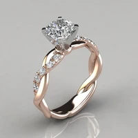 foydjew trendy jewelry 18k rose gold rings for women cubic zirconia charms bridal wedding engagement white gold color ring