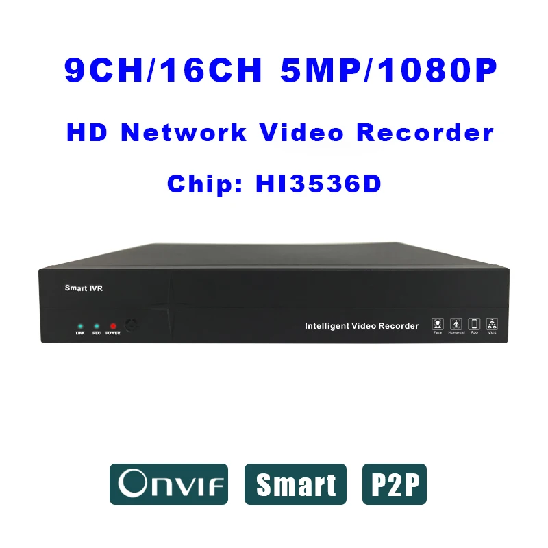 Сетевой видеорегистратор NVR 8 каналов 16 H.265 5 Мп 1080P поддержка onvif HDMI IP камера cctv