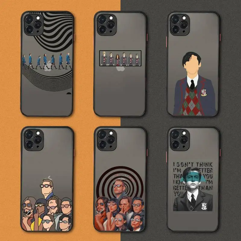 

Fundas Umbrella Academy Phone Case black matte transparent For iPhone 7 8 x xs xr 11 12 pro plus mini max Clear Funda