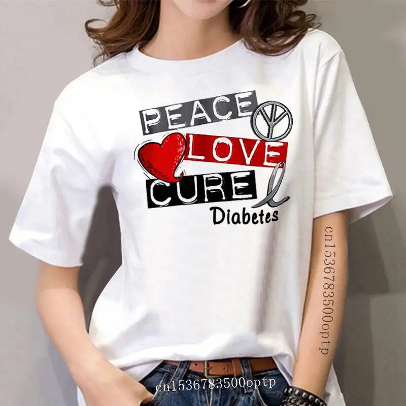 

Peace Love Cure Diabetes White Cotton T-Shirt