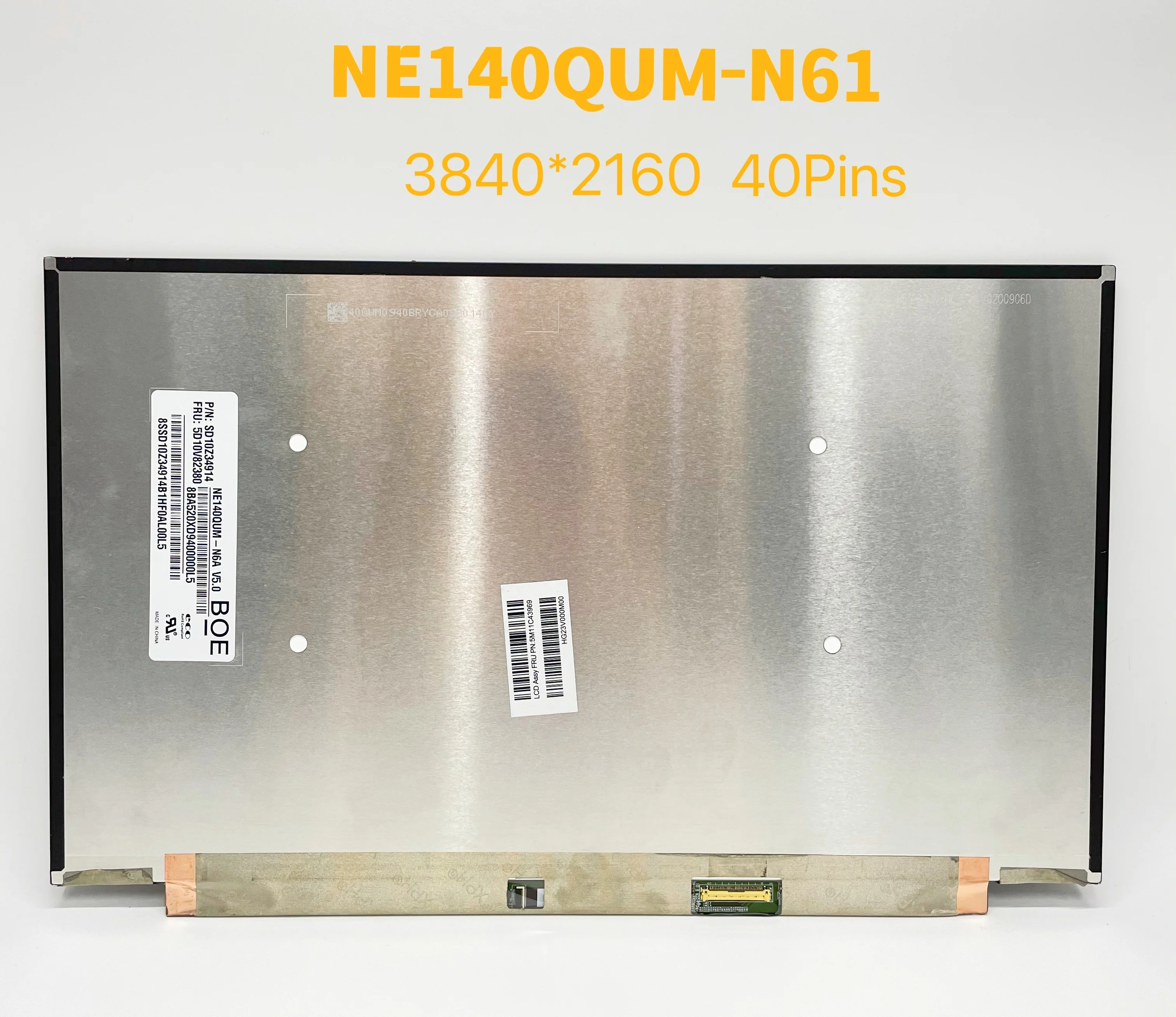 

14.0" NE140QUM-N61 V5.0 For Lenovo T14 Gen 1 T14s X1 Carbon 8th Gen UHD IPS Lcd screen FRU: 5D10V82348 glossy non-touch