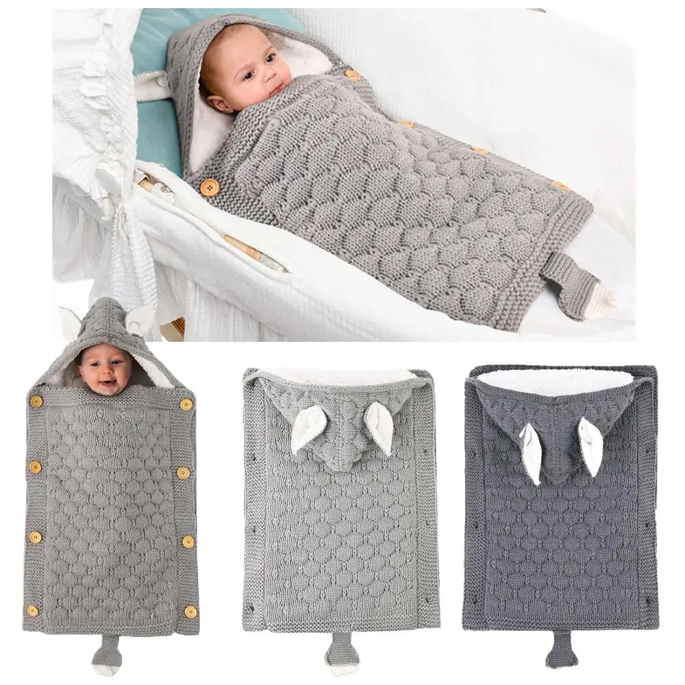 

Детское одеяло, спальные мешки, теплые зимние спальные мешки для новорожденных, вязаные пеленки с пуговицами для младенцев, пеленальные меш...