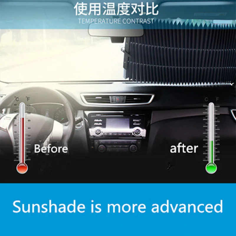 Автомобильный Выдвижной солнцезащитный козырек переднее ветровое стекло чехол