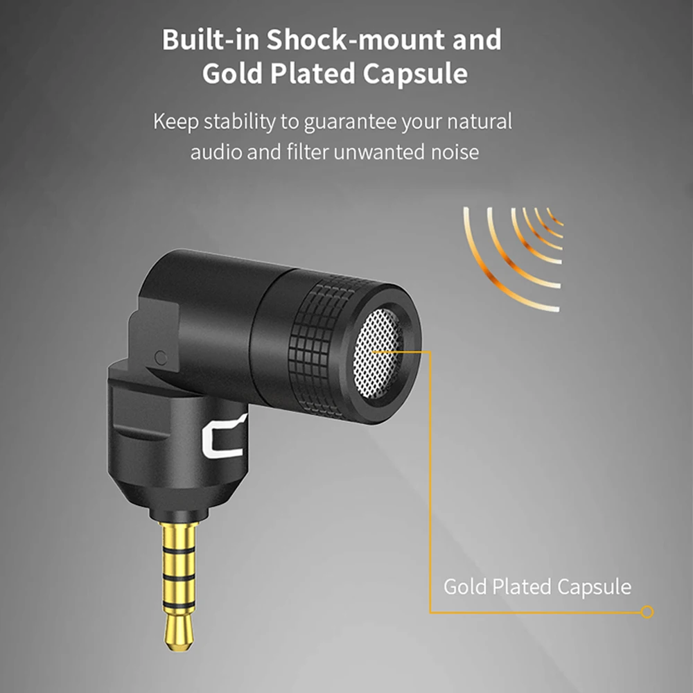 COMICA CVM-VS07 Mini Omnidirectional Microphone Mic 3.5mm TRRS Plug 90° for GoPro Action Camera DSLR Cellphone Stabilizer | Электроника