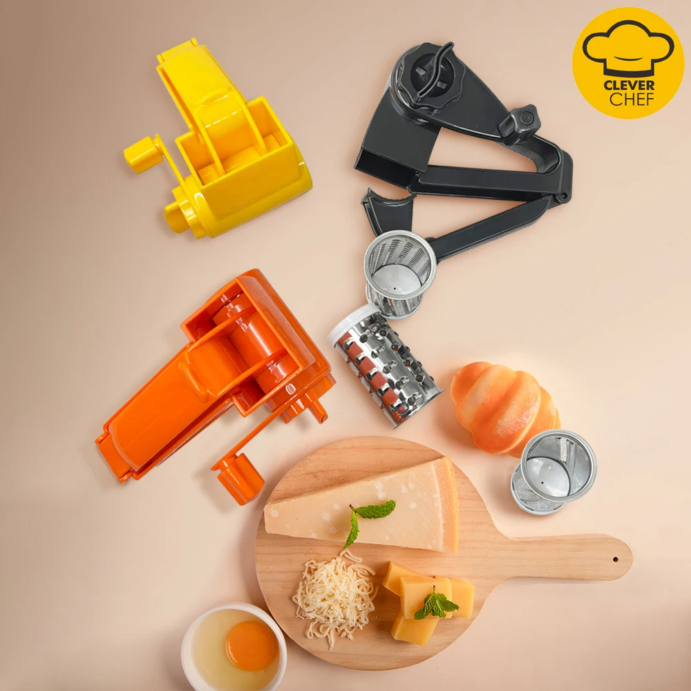 

Rotating Cheese Grater Stainless Steel Blades Kitchen Tools Gadgets Cheese Slicers Nut Shredder Butter Cutter Kitchen