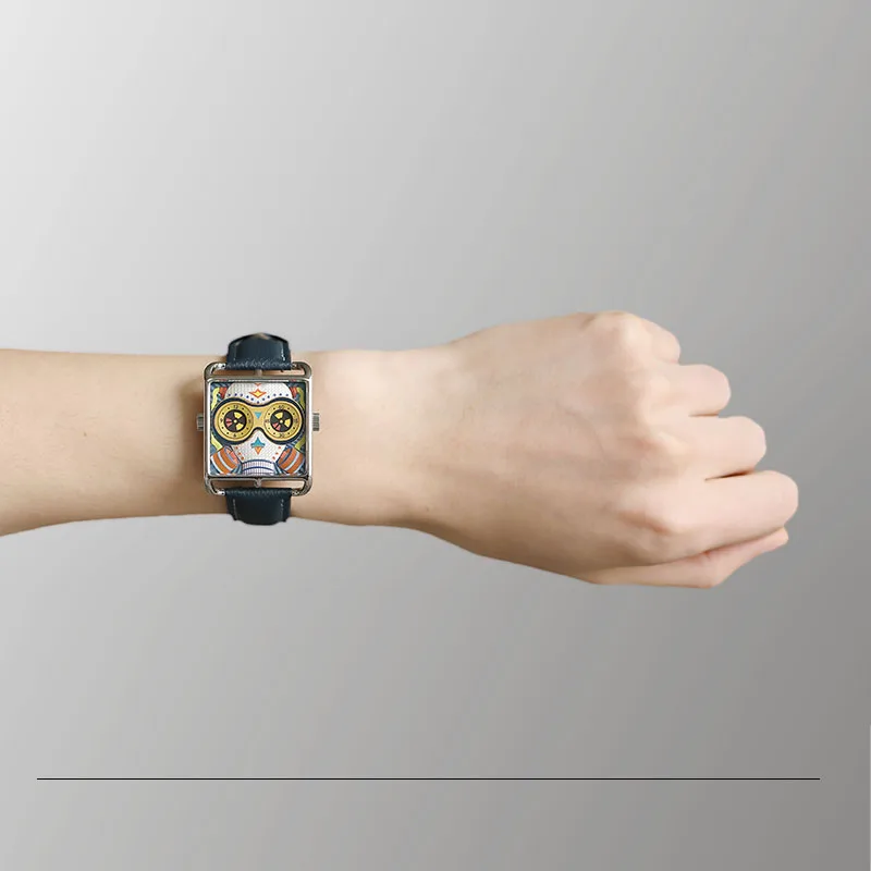 

2021 Fashion Men's and Women's Watches New Biochemical Watch Trend Design Little Monster Square Leisure Waterproof Quartz Watch