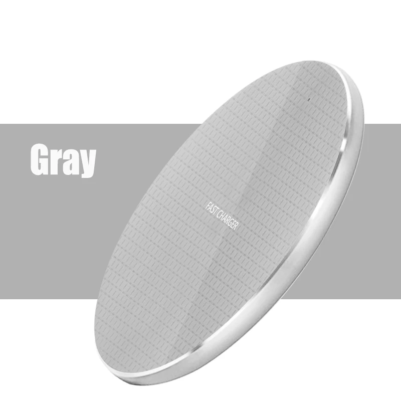 Новое беспроводное быстрое зарядное устройство Qi 10W для samsung S9 S10 huawei iPhone XS Max Mater Быстрый Телефон беспроводной зарядный кронштейн адаптер - Цвет: Gray