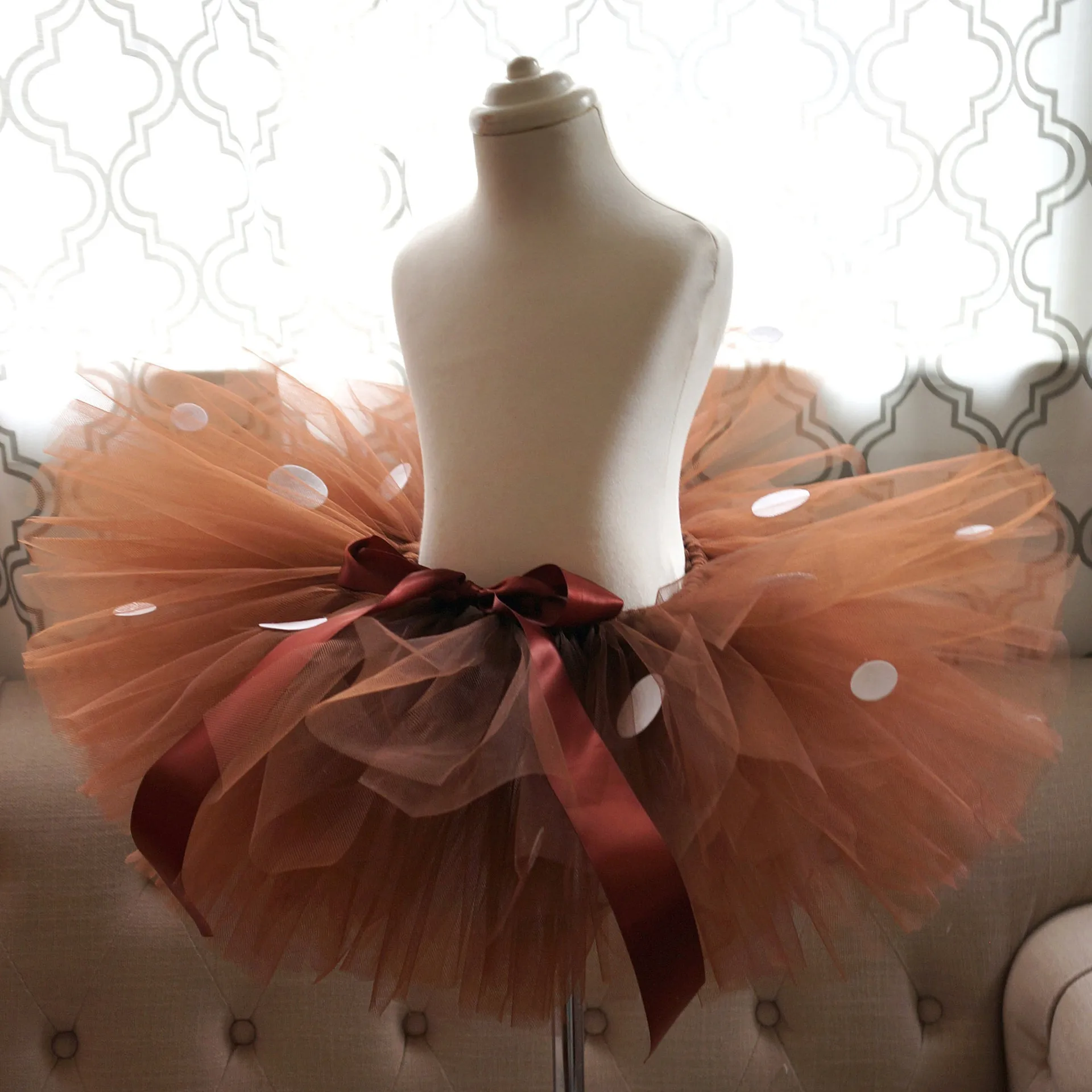 

Fluffy Brown Deer Tutu Skirt for Baby Girls Christmas Costume Kids Reindeer Tulle Skirt for Halloween Carnival Children Outfit