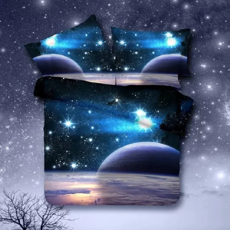 3d galaxy звезды комплект постельных принадлежностей/doona покрывало простынь и