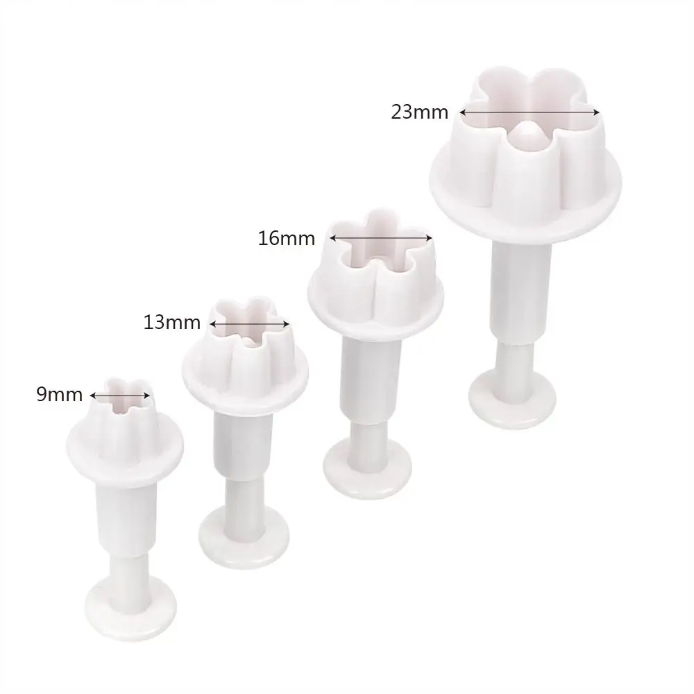 

HILILFE Cake Mold Fondant Plunger Cutters Flower Sets Cake Decorations Bakeware DIY 4Pcs/set