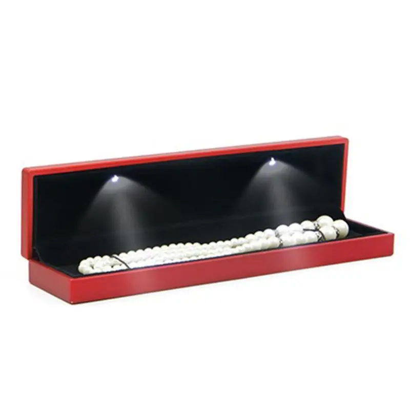 Bracelet Box Square Wedding Pendant Ring Case with LED Light Jewelry Gift | Украшения и аксессуары