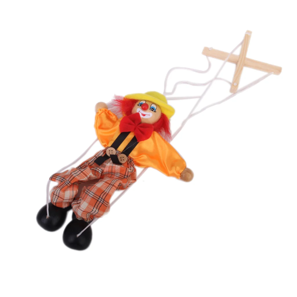 Wooden Durable Functional Clown Marionette Kids Children Puppet Toy | Игрушки и хобби